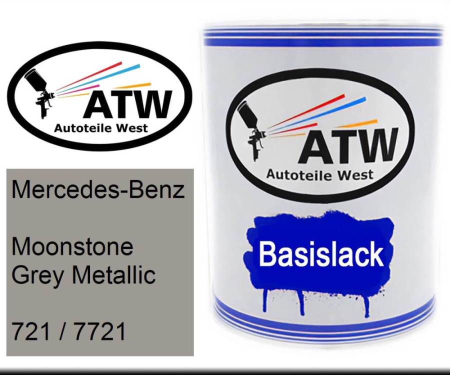 Mercedes-Benz, Moonstone Grey Metallic, 721 / 7721: 1L Lackdose, von ATW Autoteile West.